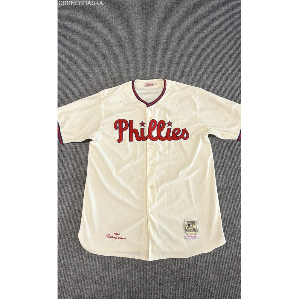 Mitchell & Ness Philadelphia Phillies 1948 Richie Ashburn Jersey Sz 56 Cream